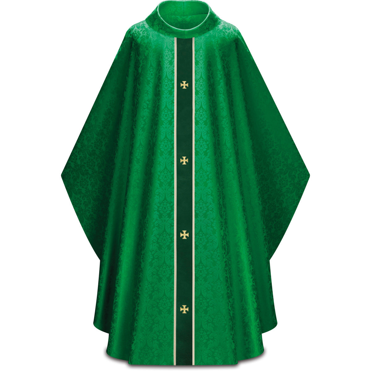 Chasuble gothique Slabbinck en tissu Duomo Damassé avec croix brodées or