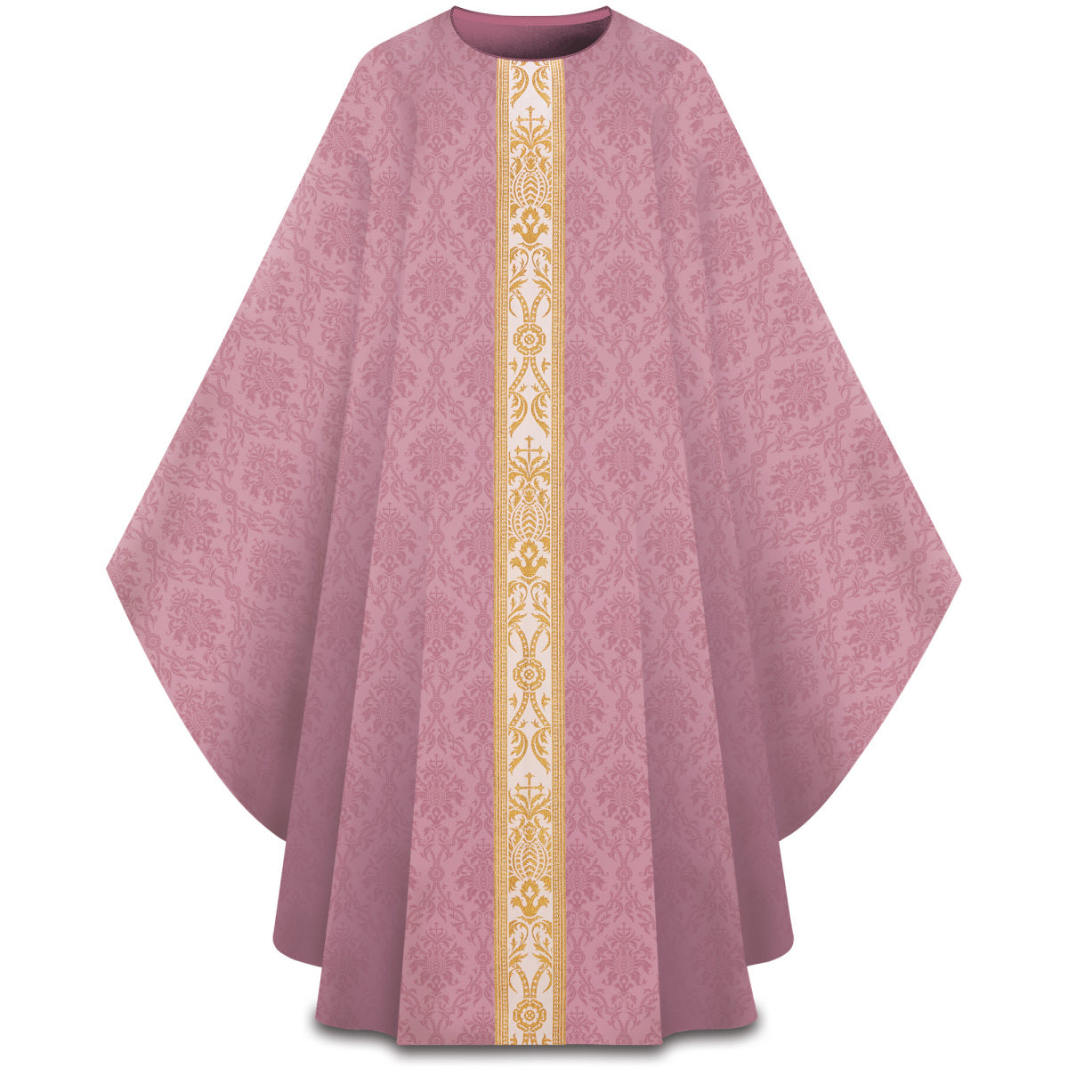 Chasuble Romaine Slabbinck en Tissu Ecclesia avec Orfroi en Brocart Doré