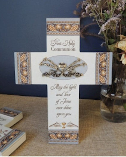 Cruz de pared decorativa para Primera Comunión de 8"
