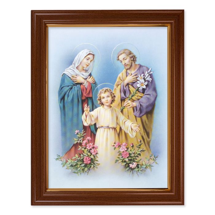 Holy Family Walnut Framed Print 12 x 16"