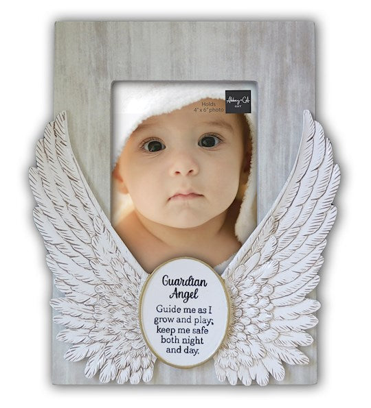 Marco de fotos para bautizo de ángel guardián