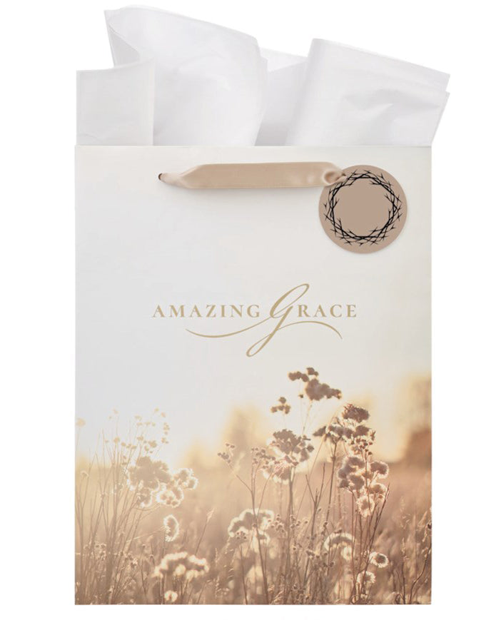 Product packaging with 'Amazing Grace' text and nature-themed design on a white background