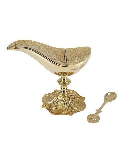 Ornate Brass Incense Boat