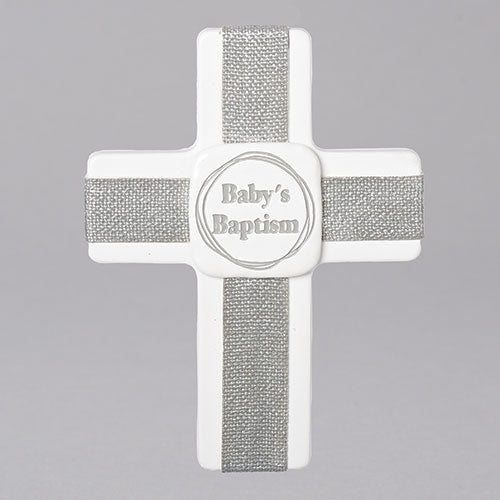 Baby's Baptism Wall Cross 5.25"