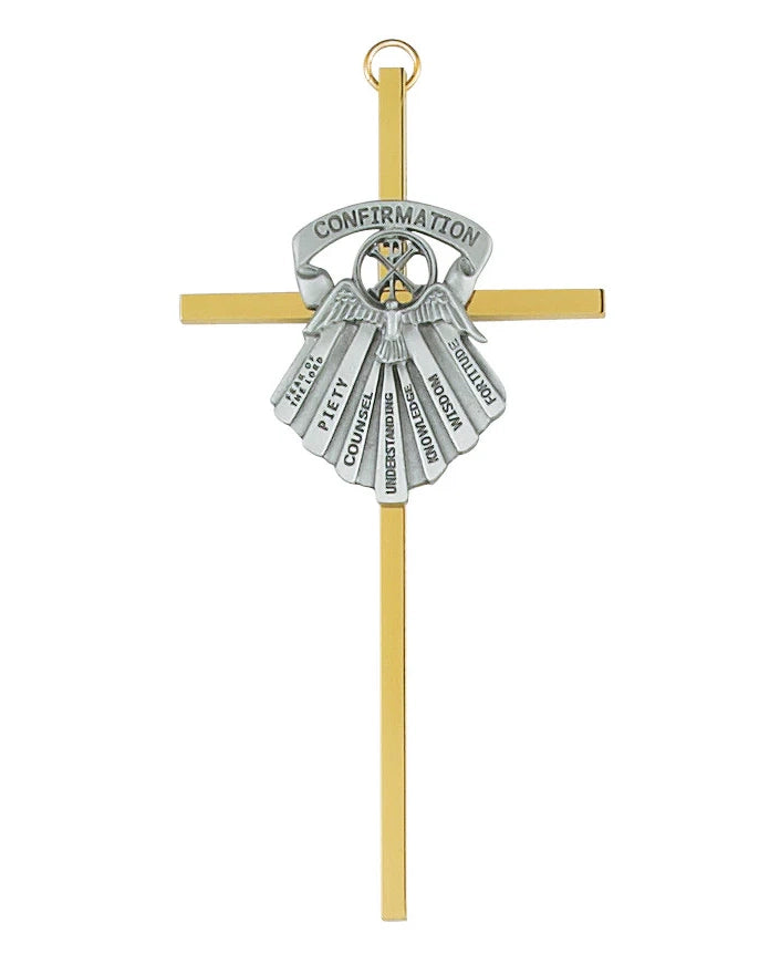 Brass Confirmation Cross 6"