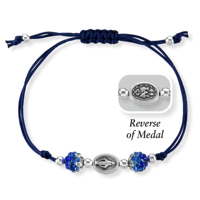 Miraculous Medal Blue Cord Bracelet