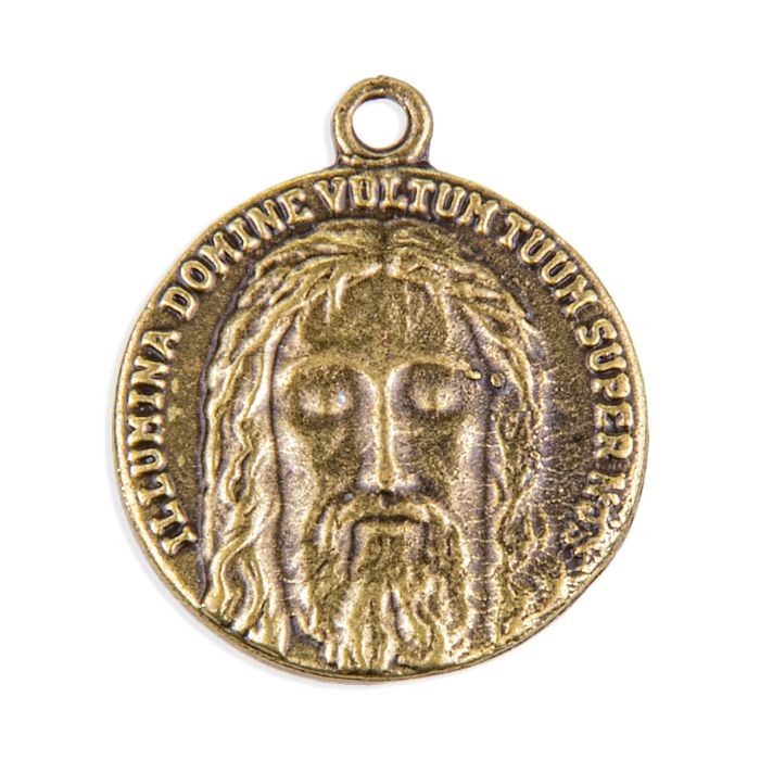 Bronze Holy Face of Jesus Round Medal 1"