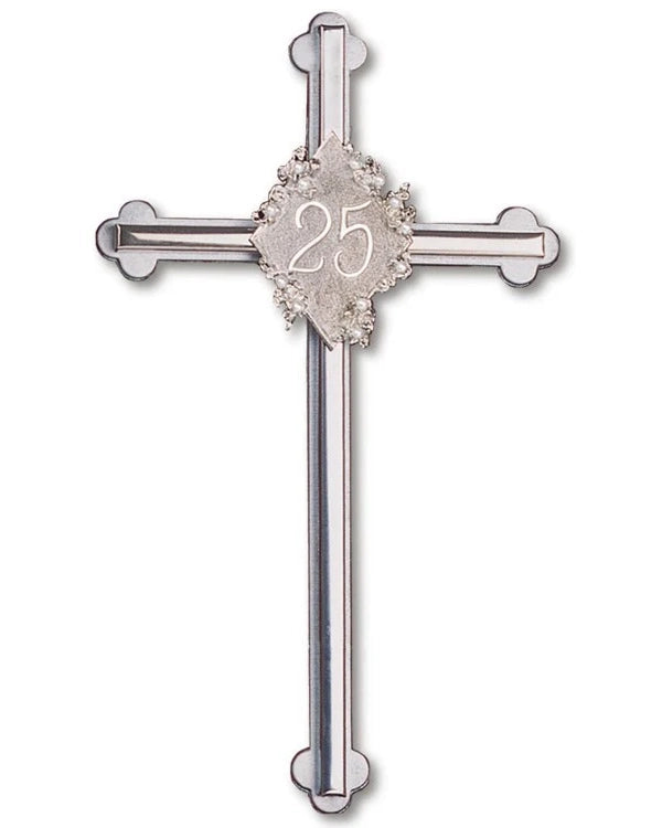 25th Anniversary Metal Wall Cross 8"