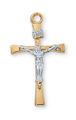Two-Tone Corpus Crucifix Necklace