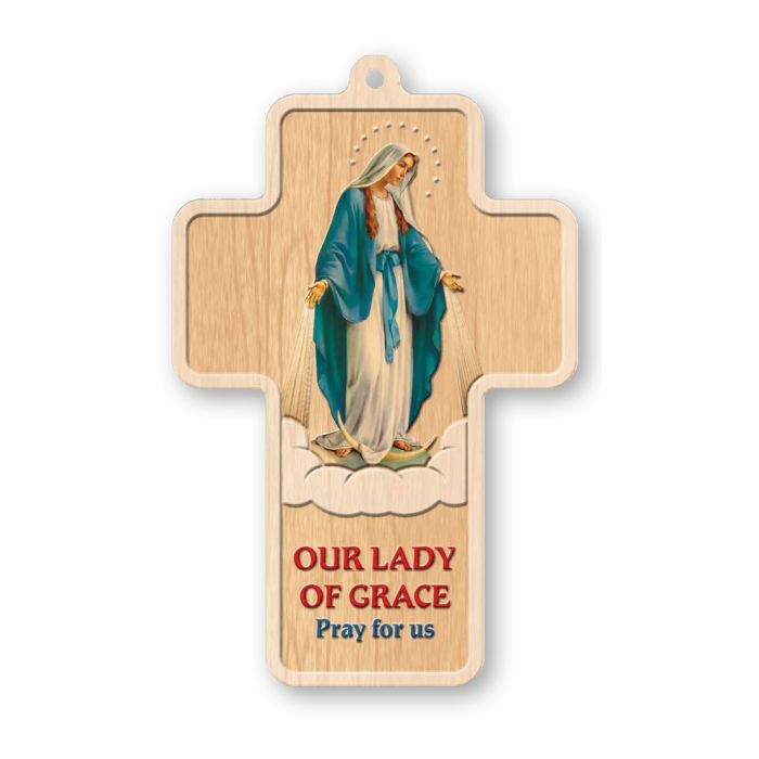 Our Lady of Grace Laser Cut Cross 5"