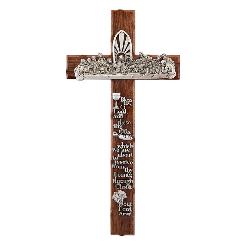 The Last Supper Notched Walnut Cross 12"