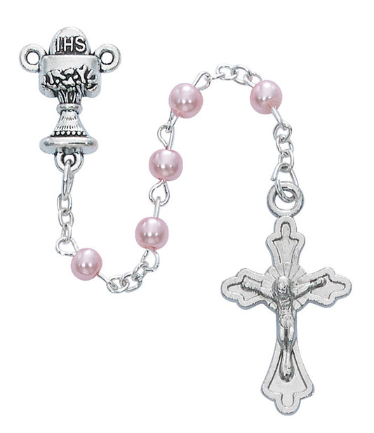 Pink First Communion Rosary