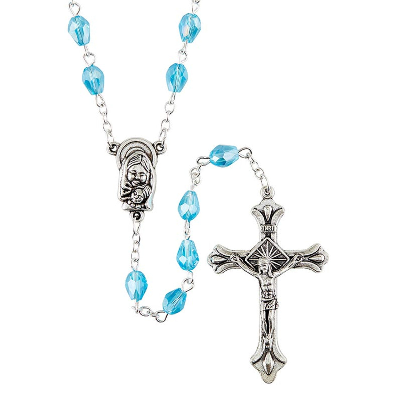 Tears of Mary Aqua Rosary