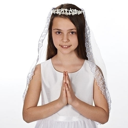 Pearl Tiara First Communion Veil