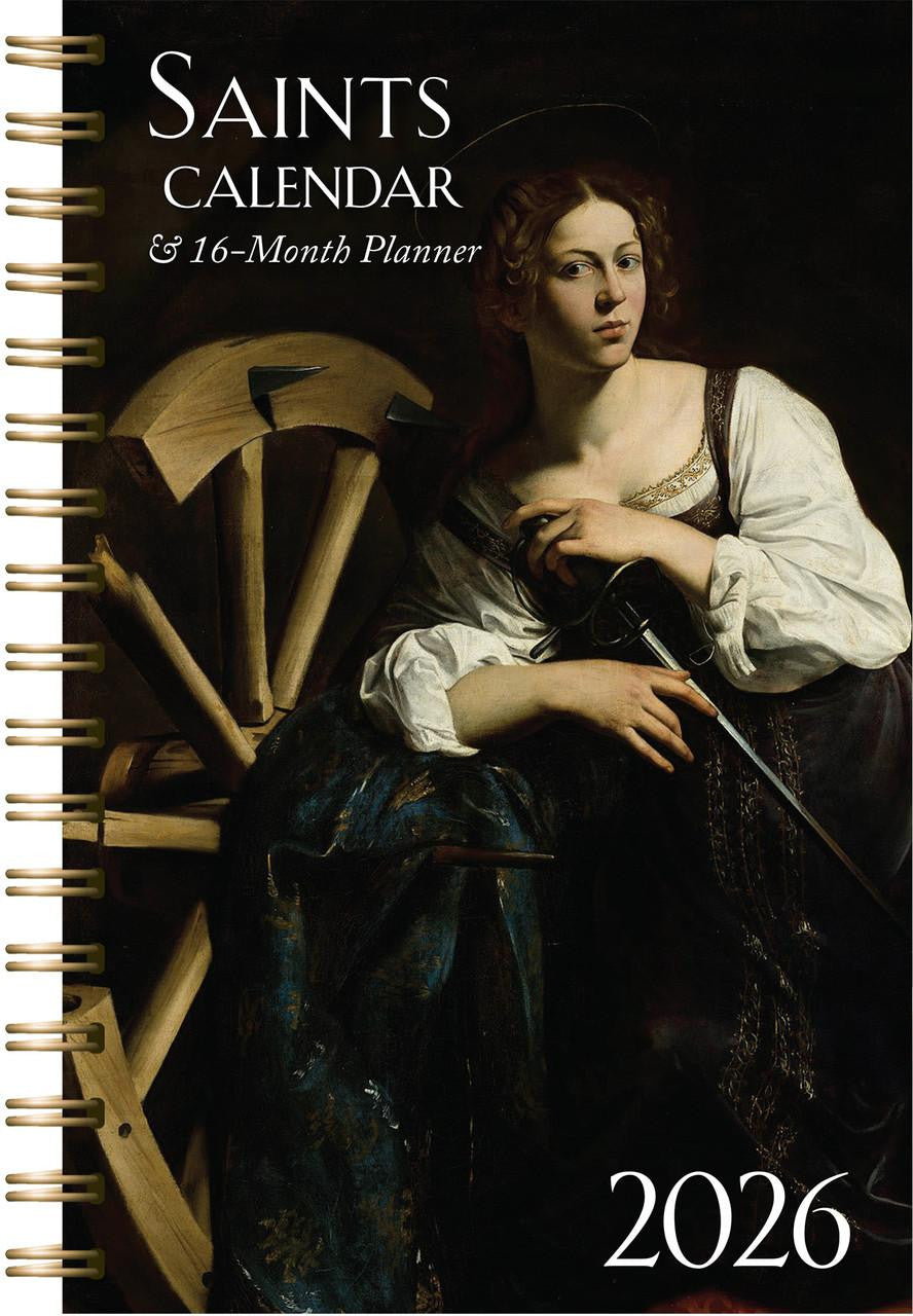 2026 Saints Calendar & 16-Month Planner with classical painting design