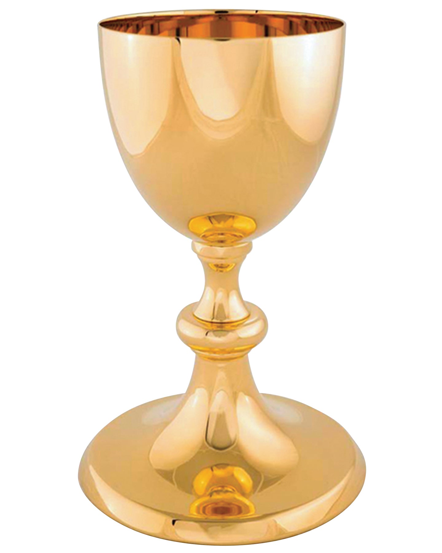 Gold chalice on a white background