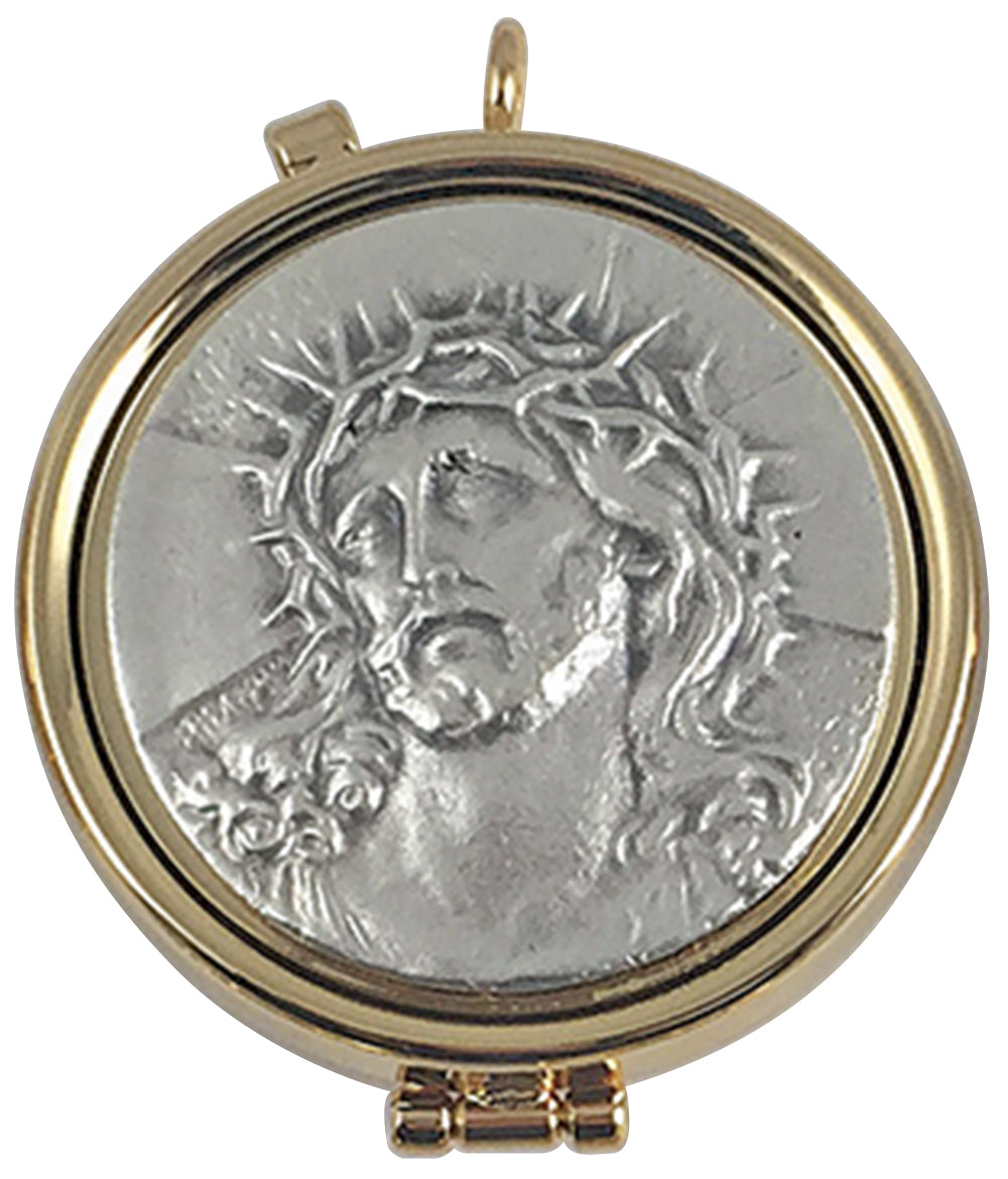 24k Gold Pyx with Engraved Pewter Jesus