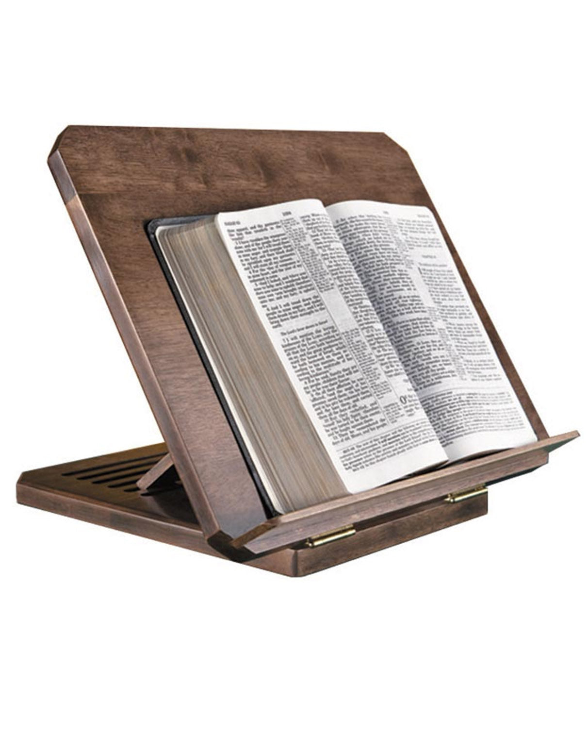 Antique Maple Bible/Missal Stand with Silk Screened Verse