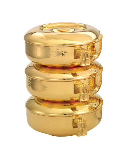 Copones Apilables con Textura Martillada de Oro de 24k