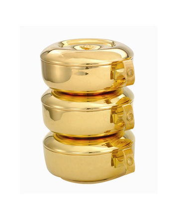 Ciborios apilables de oro de 24k con alto pulido