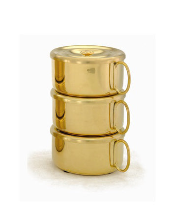 Ciborio de apilamiento en oro de 24k pulido de 7-7/8"