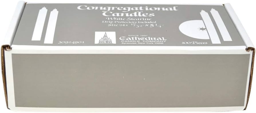 Congregational/Vigil Candles - White Searine with Drip Protectors