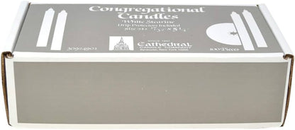 Congregational/Vigil Candles - White Searine with Drip Protectors