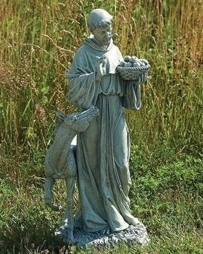 Statue d'extérieur Saint-François avec cheval 25,5"