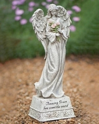 Amazing Grace Memorial Angel Outdoor Statue 14"