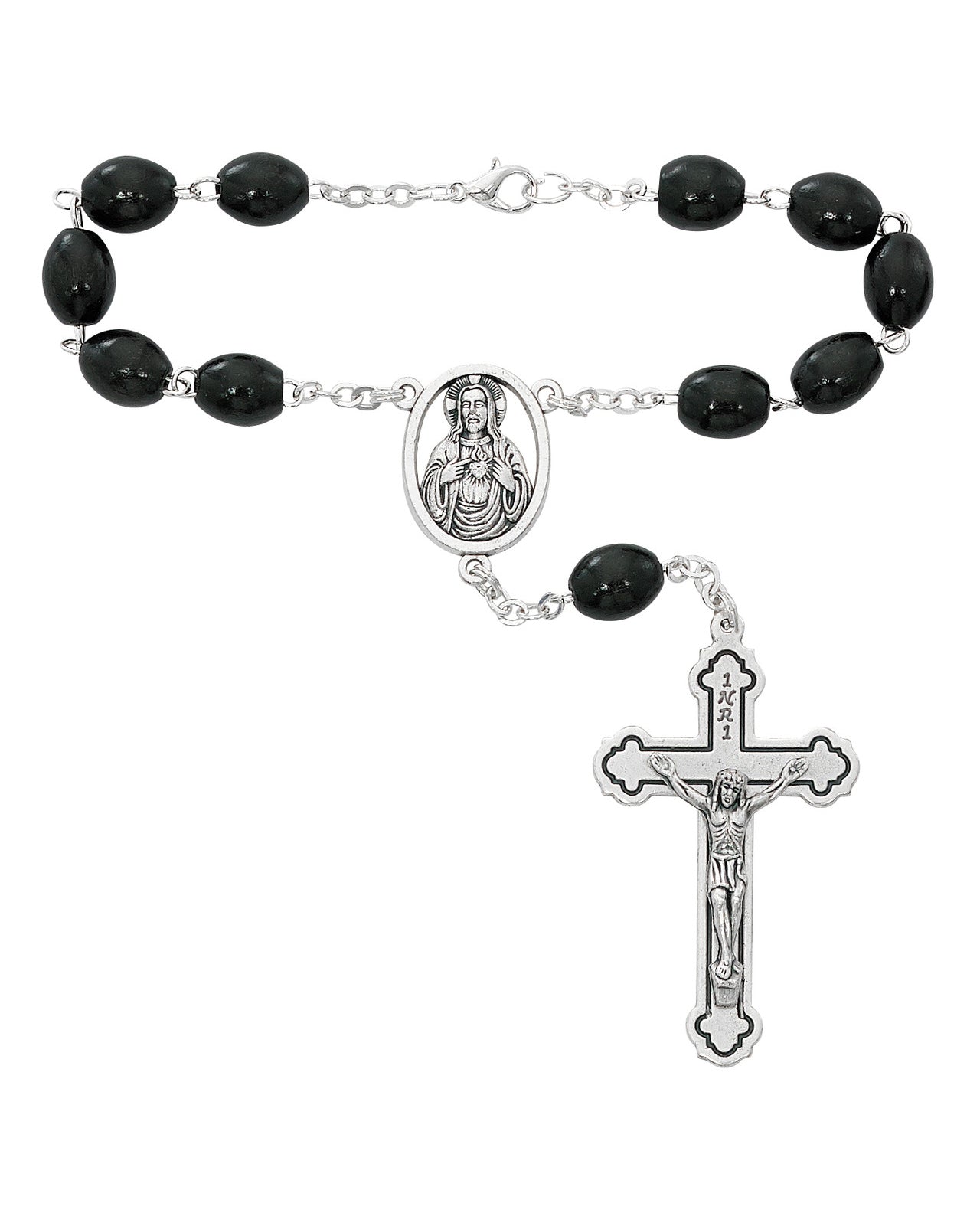 Black Sacred Heart Auto Rosary