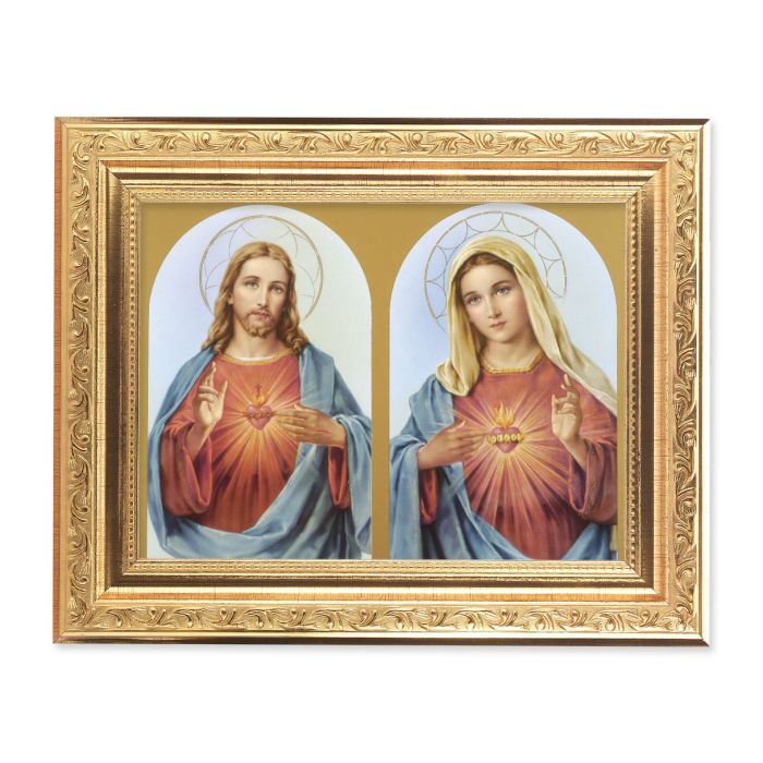 Impression encadrée "Sacred Hearts" avec détails dorés 6 x 8"