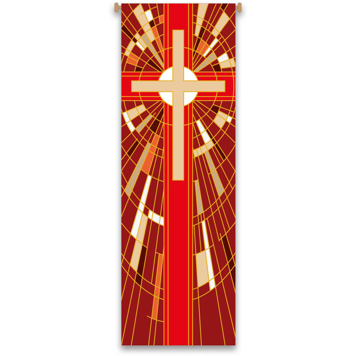 Slabbinck Printed Church Banner: Red Cross Motif