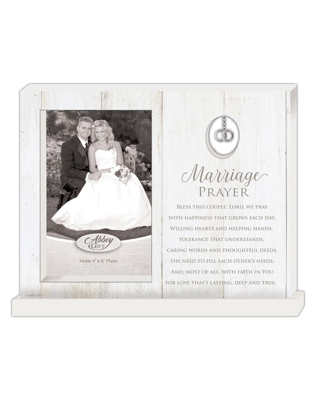 Standing Marriage Prayer Photo Frame with Charm 9.5x7.5"