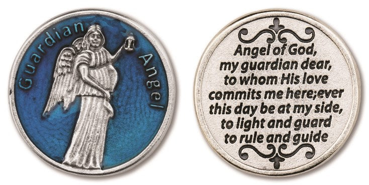 Blue Guardian Angel Pocket Token 1"