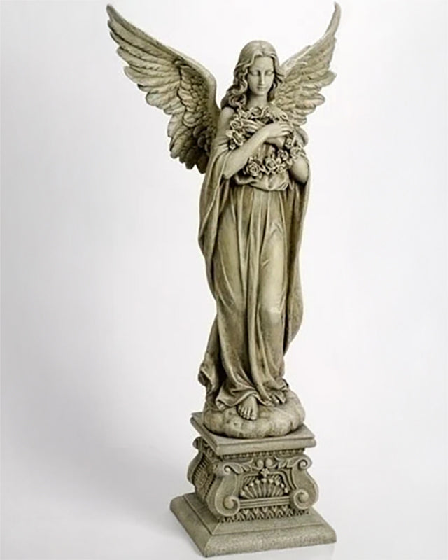 Angel with Wreath Garden Statue 48"