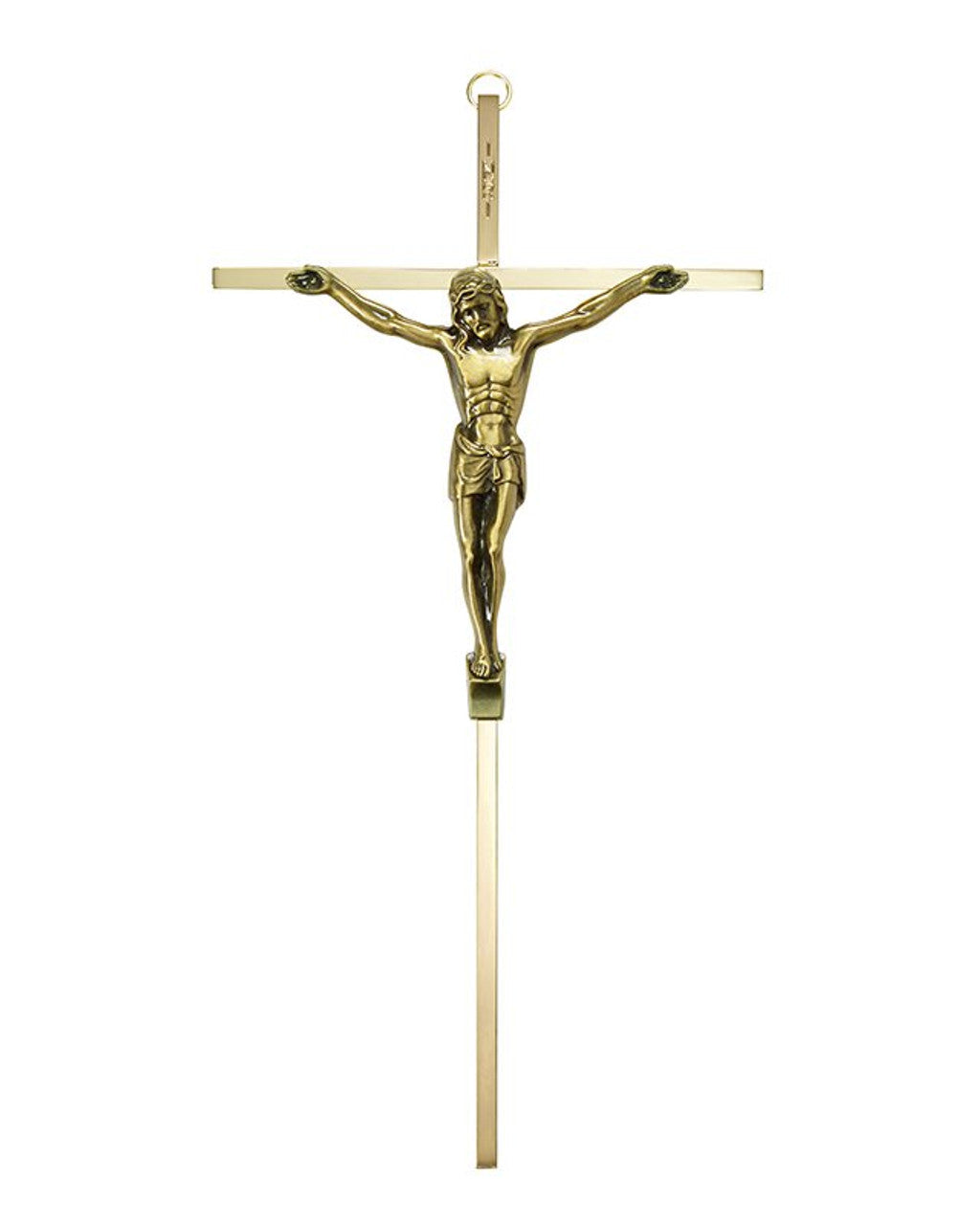 Thin Gold-Plated Wall Crucifix 10"