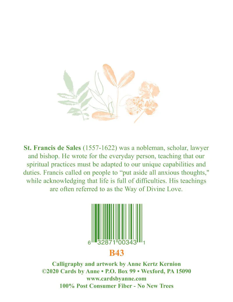 St. Francis de Sales Birthday Card: Cards by Anne