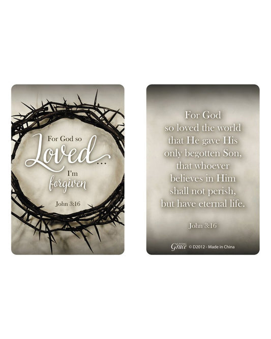 Two religious-themed coasters with a crown of thorns and Bible verse text on a white background.