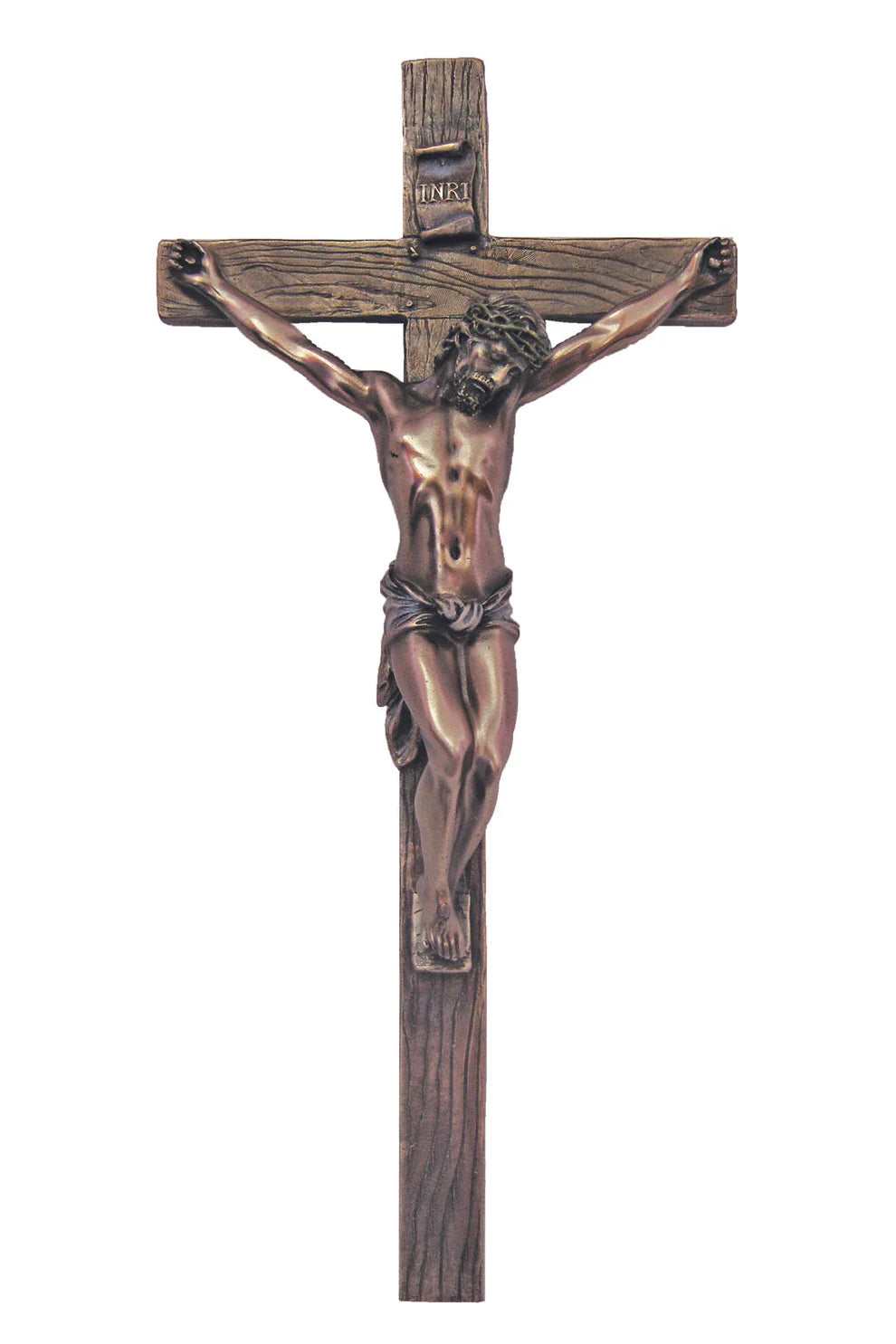 Bronze Wall Crucifix 13"