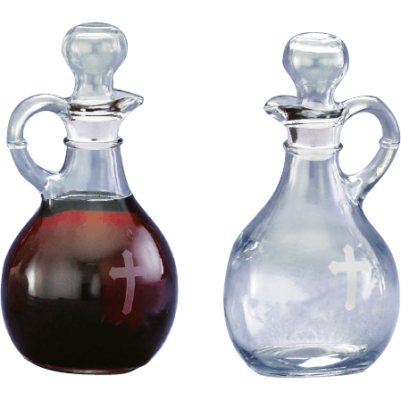 Crystal Cruet with Etched Cross – 11 oz Capacity