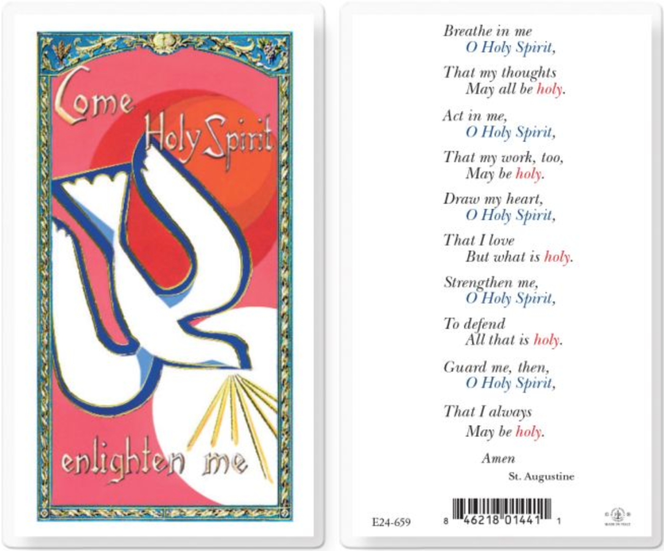 Confirmation Holy Spirit Breath Holy Card