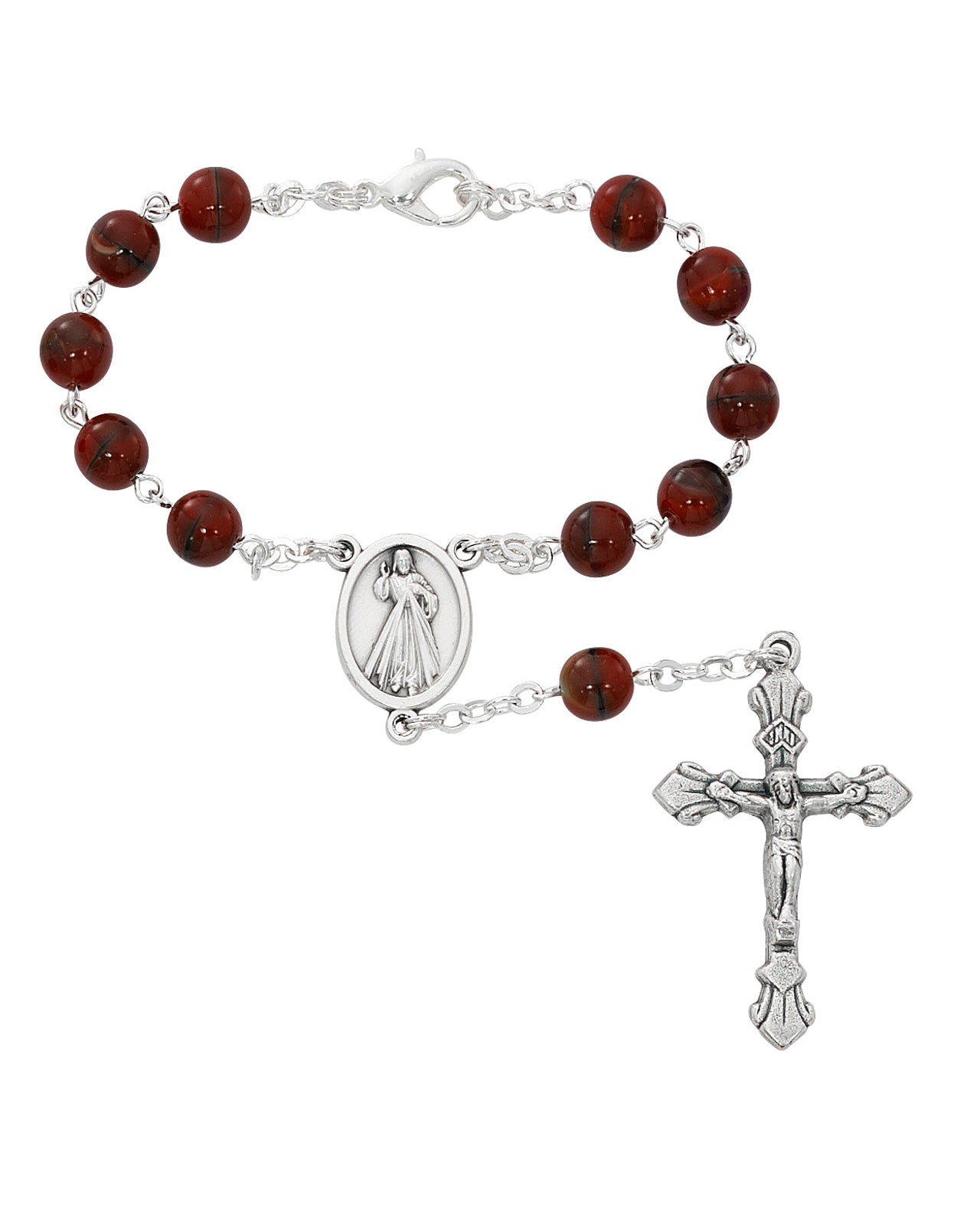 Divine Mercy Red Auto Rosary