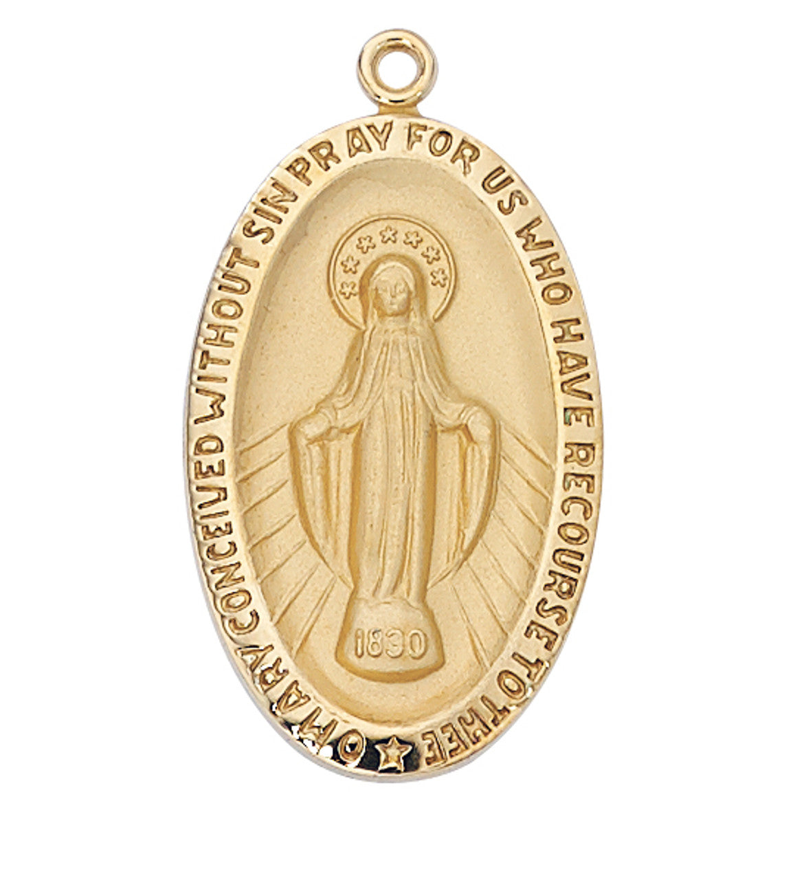 Gold Over Sterling Miraculous Medal Pendant