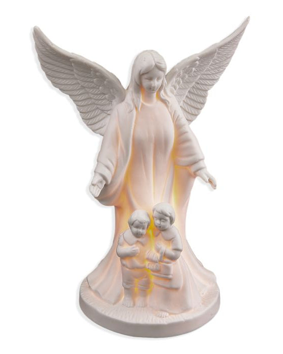 Guardian Angel with Children Porcelain Night Light 6.5"