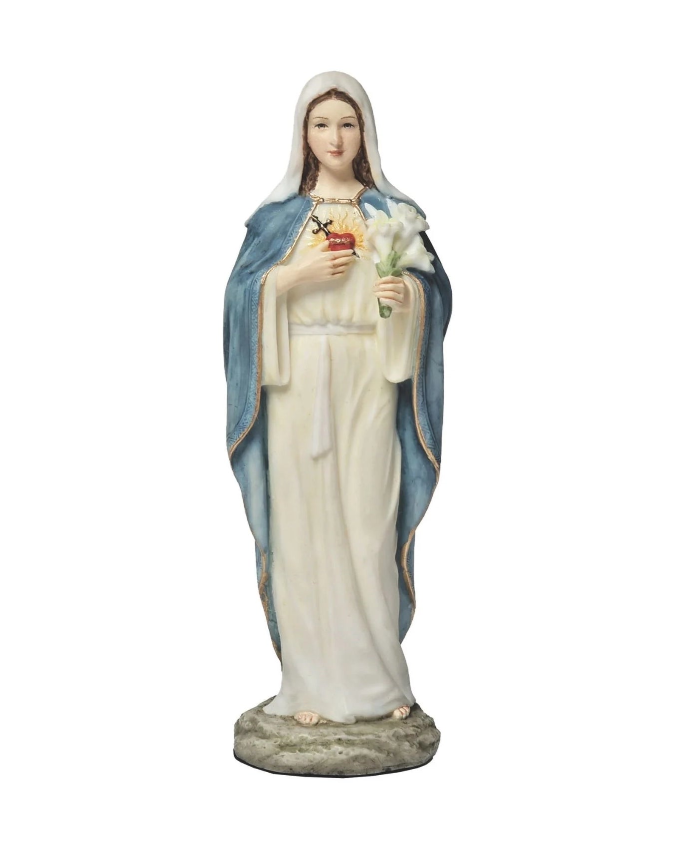 Immaculate Heart of Mary, Hand-Painted Figurine 3.5"
