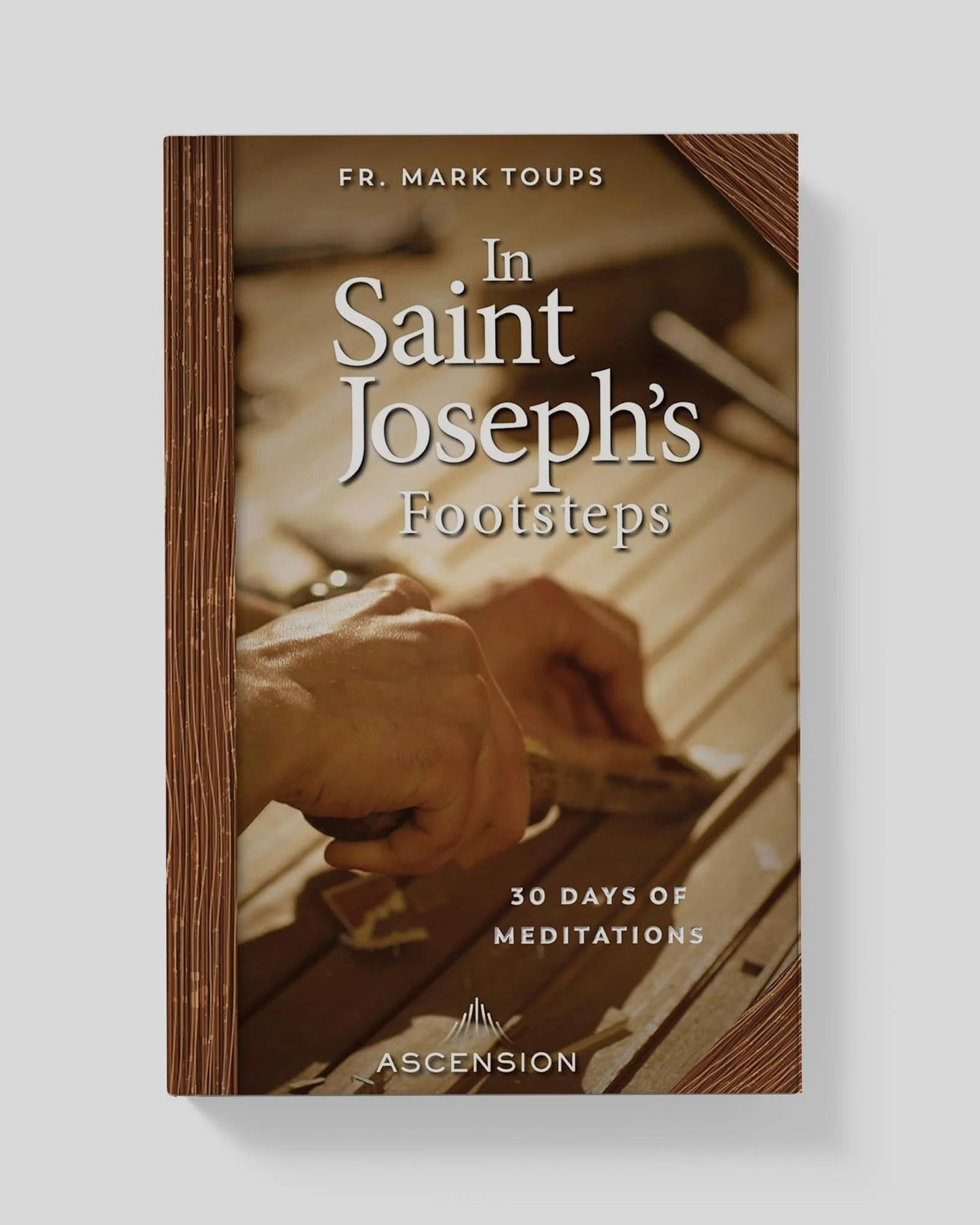 Book cover of 'In Saint Joseph's Footsteps' by Fr. Mark Toups on a light gray background