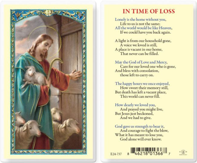 In the Time of Loss with Good Shepherd Holy Card