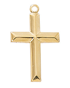 Classic Gold Cross Pendant Necklace 14/16"