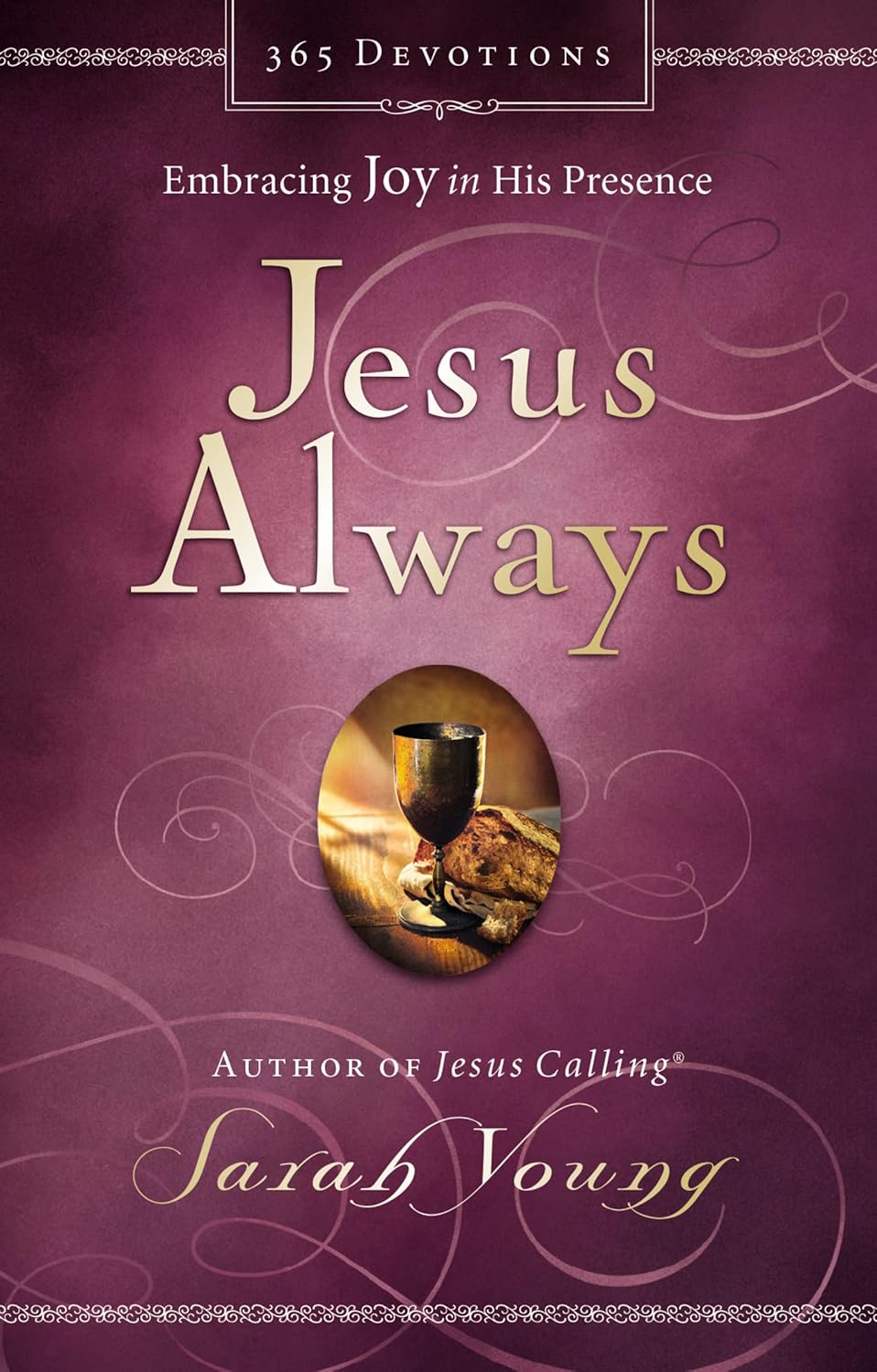 Book cover of 'Jesus Always' by Sarah Young on a purple background