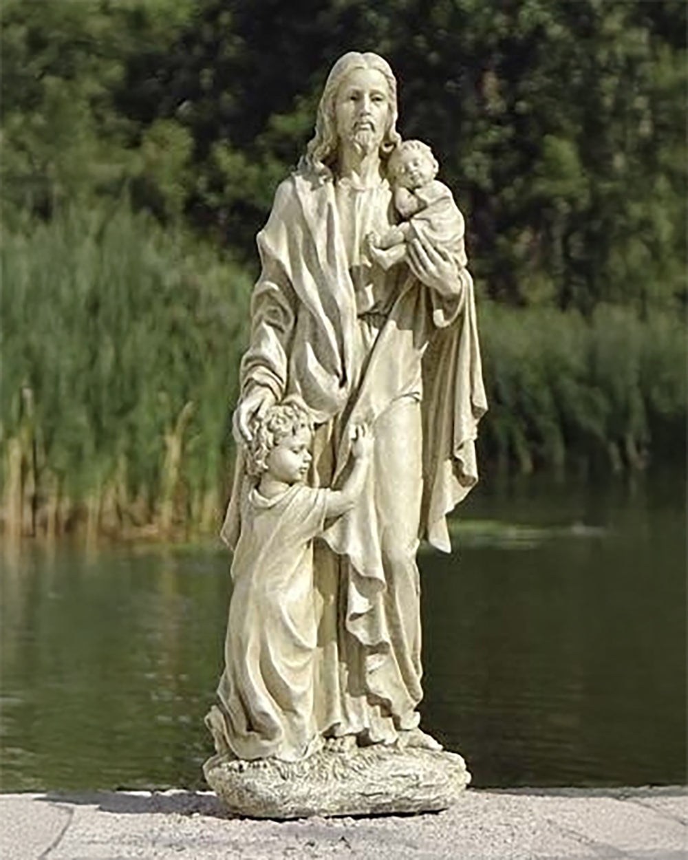 Jesus with Children Outdoor Statue 24"